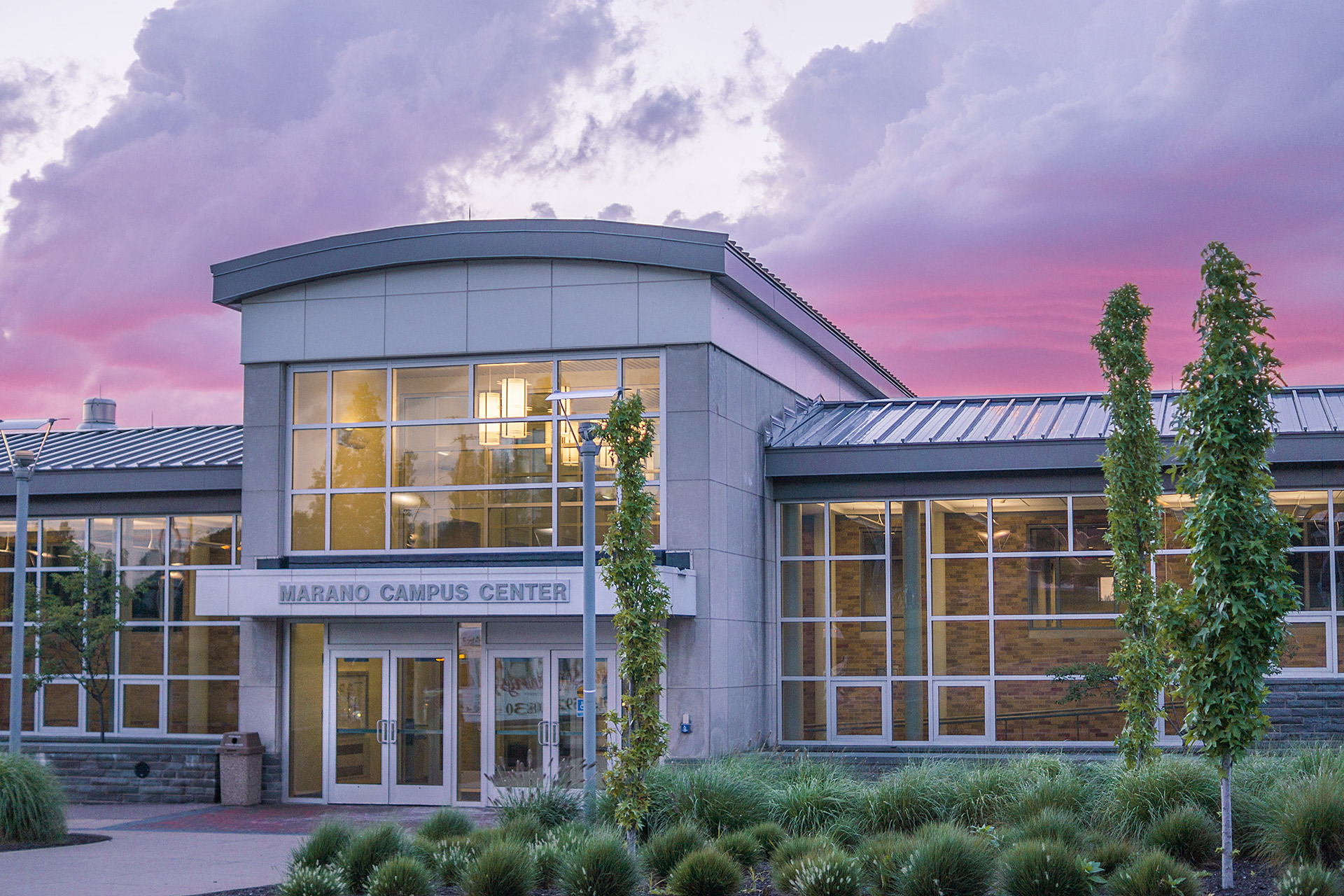 Marano Campus Center at Dusk