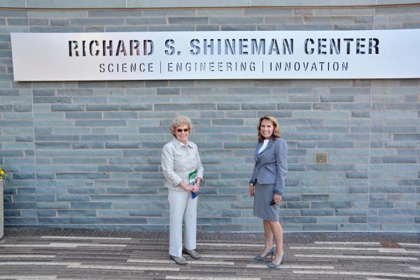 Barbara Shineman with President stanley