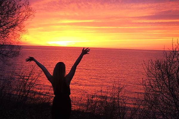 Becca watching sunset 