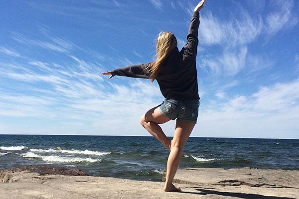 Becca on rocks