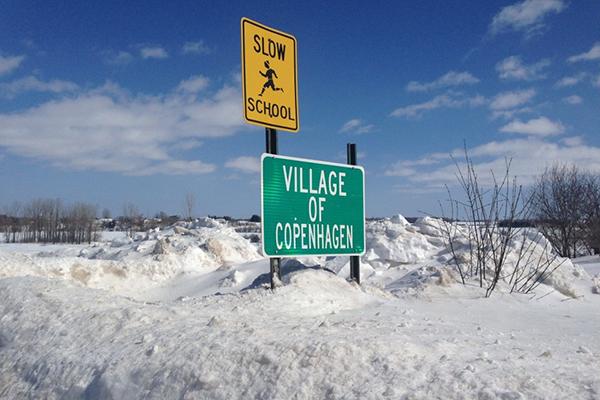 Village of copenhagen sign