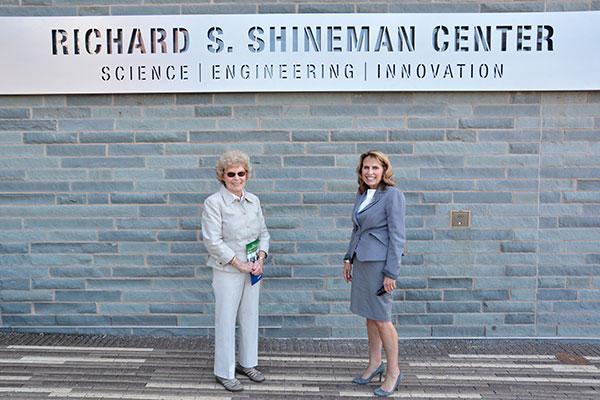 Barbara Shineman with President Stanley