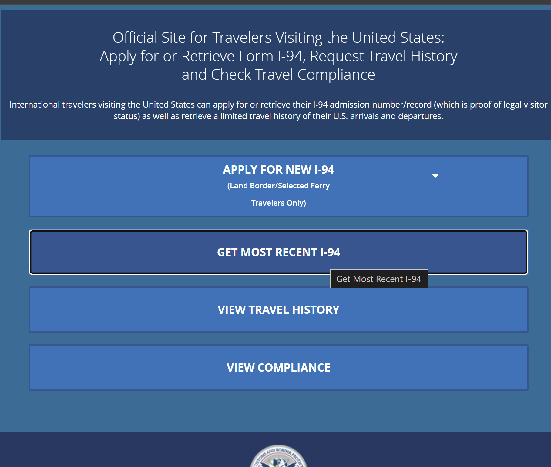 How To Retrieve The I-94 Arrival/departure Record | International ...