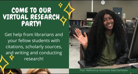 Come to our Research Party! October 12th, 5-7 pm. Sign up for a time slot now.