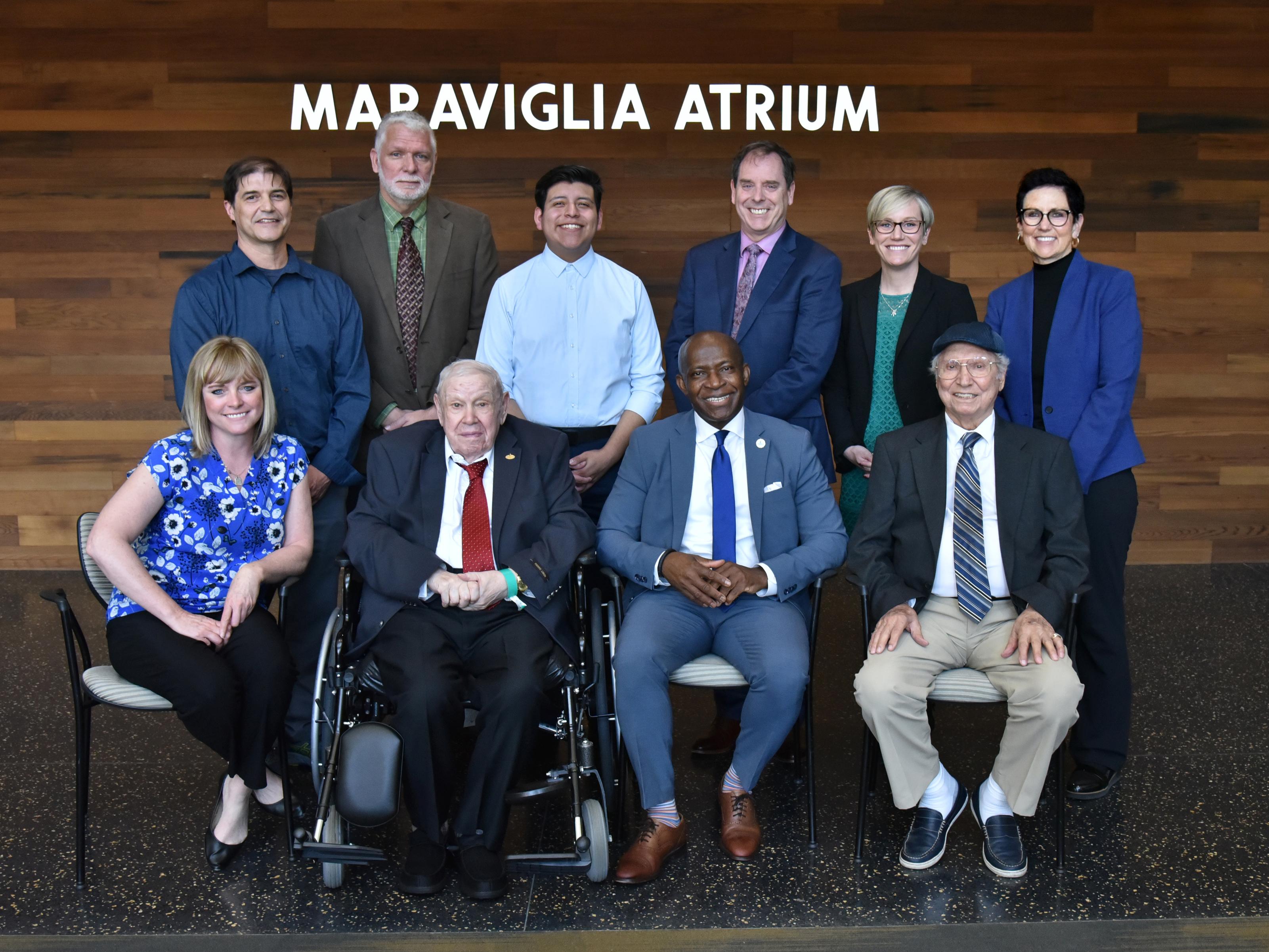 SUNY Oswego’s Wilber Hall recently had its atrium rededicated in honor of a generous donation by Frank Maraviglia of the Class of 1958. Family, friends and campus members celebrated the occasion.