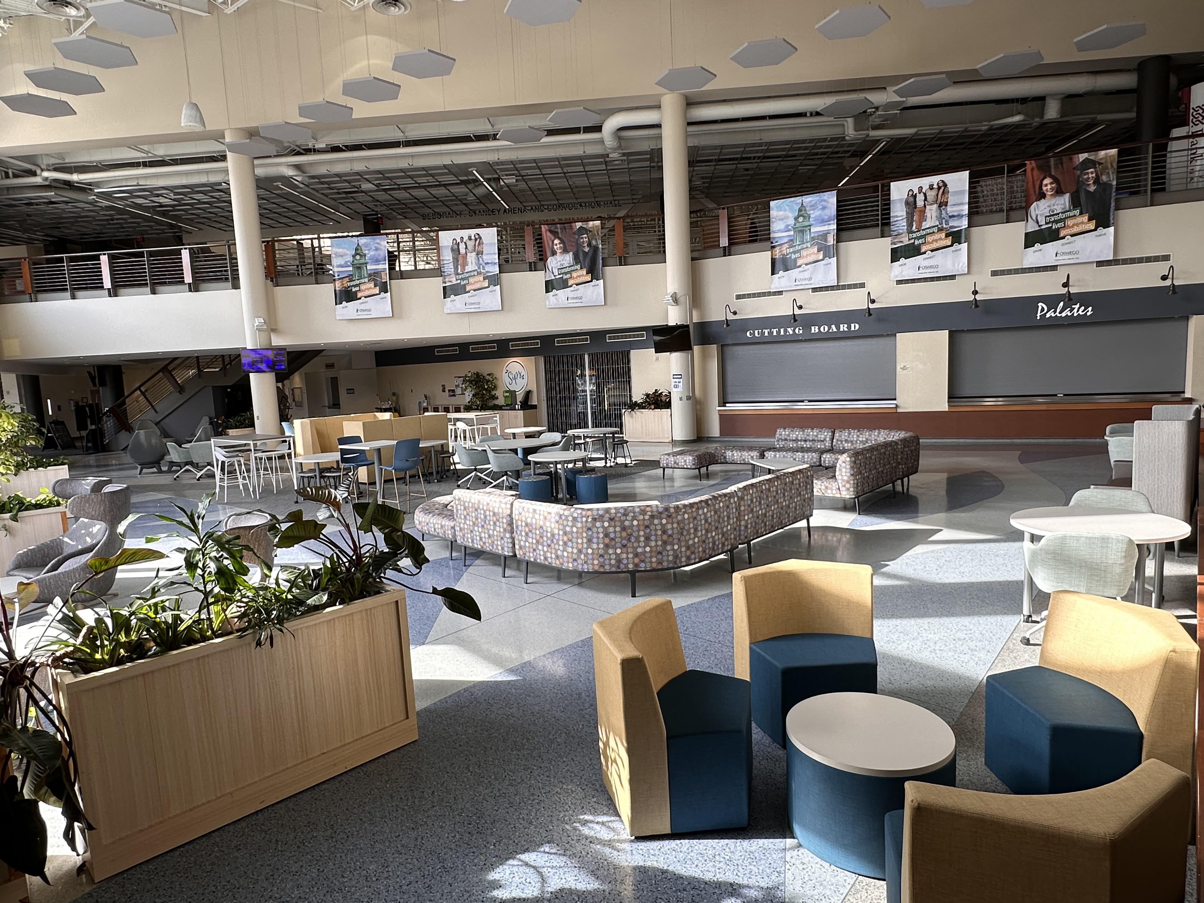 A view of the renovated Marano Campus Center food court