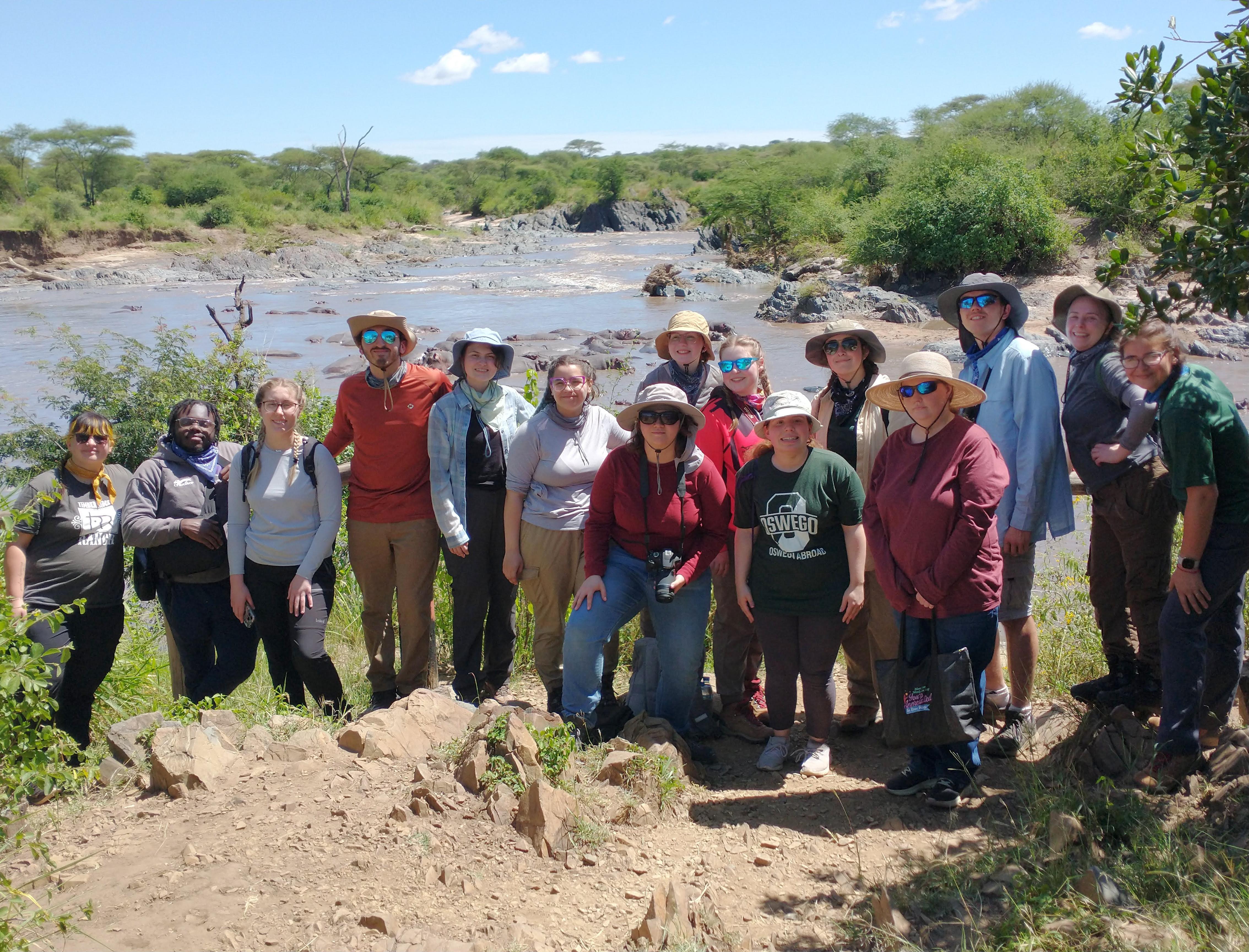 SUNY Oswego students and faculty exploring Tanzania