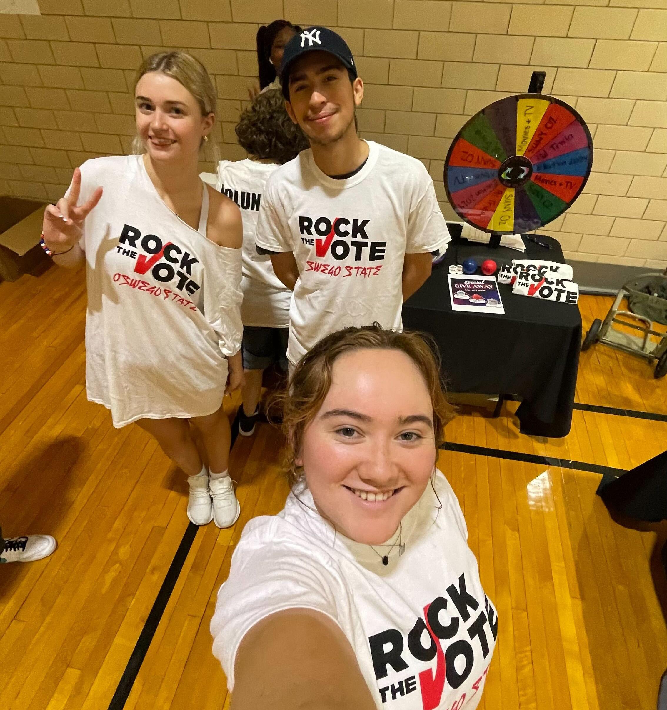 A selfie featuring three Vote Oswego organizers