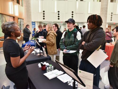 The Engineering Industry Showcase career fair allows current SUNY Oswego students to network with potential employers