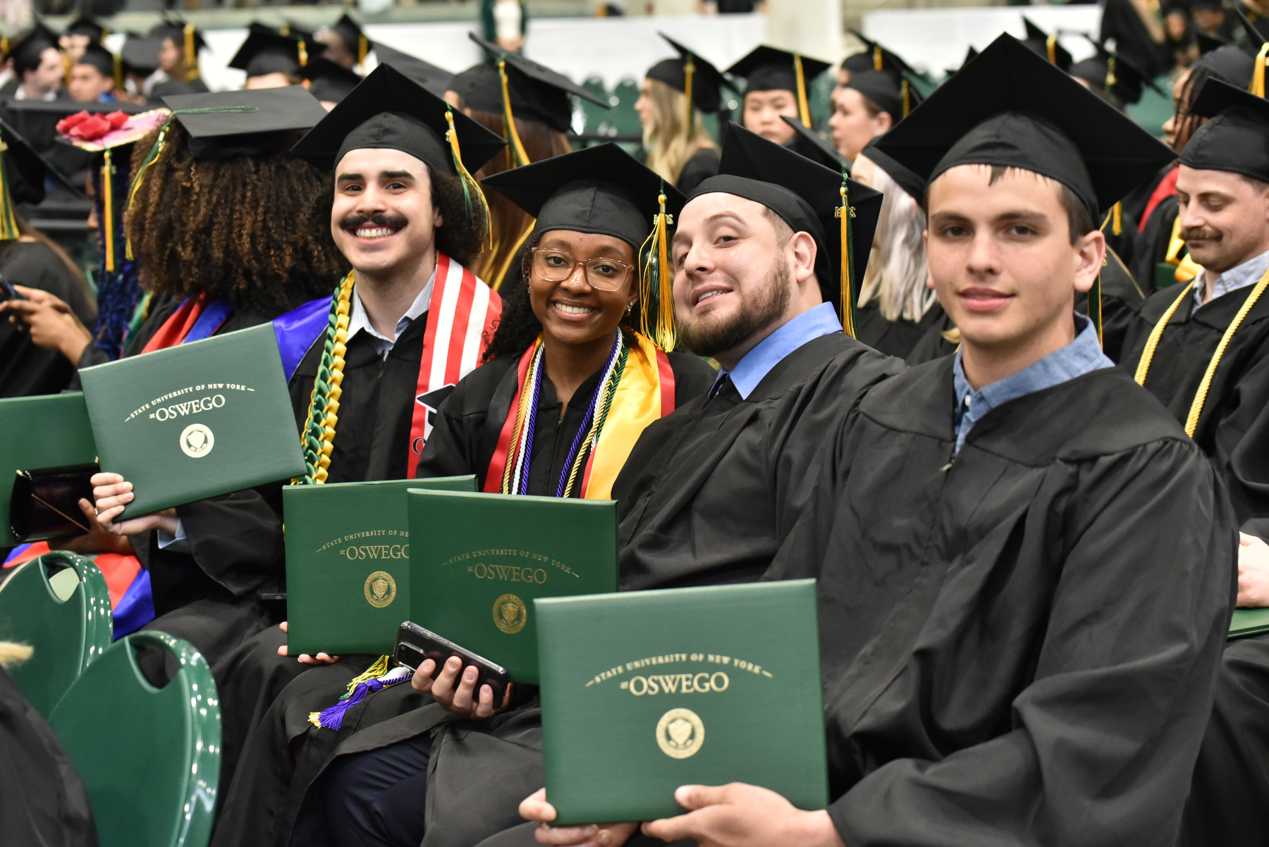 School of Business graduates show their joy near the end of the ceremony.